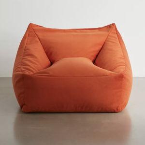 Cooper Velvet Bean Bag Chair - Burnt Orange