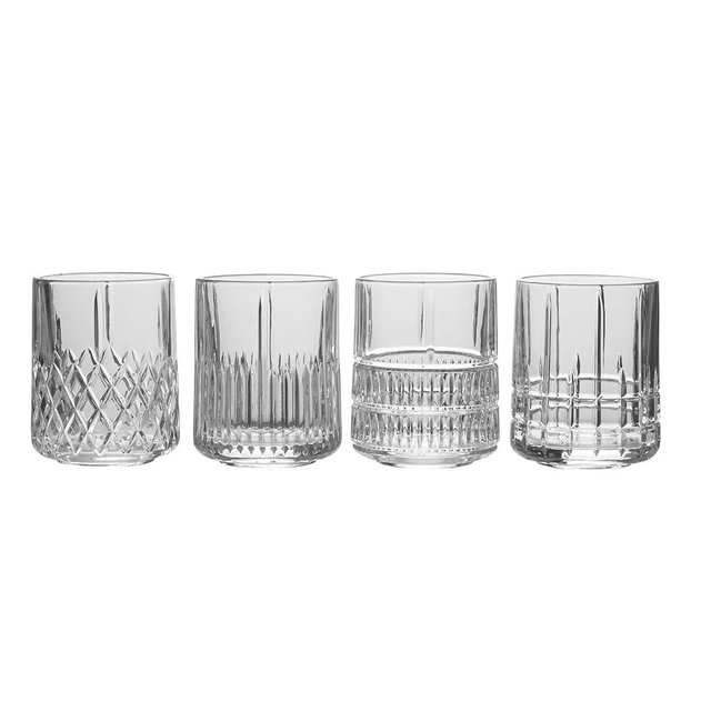 Mikasa Carrick Double Old Fashioned Rocks Whiskey, Set of 4