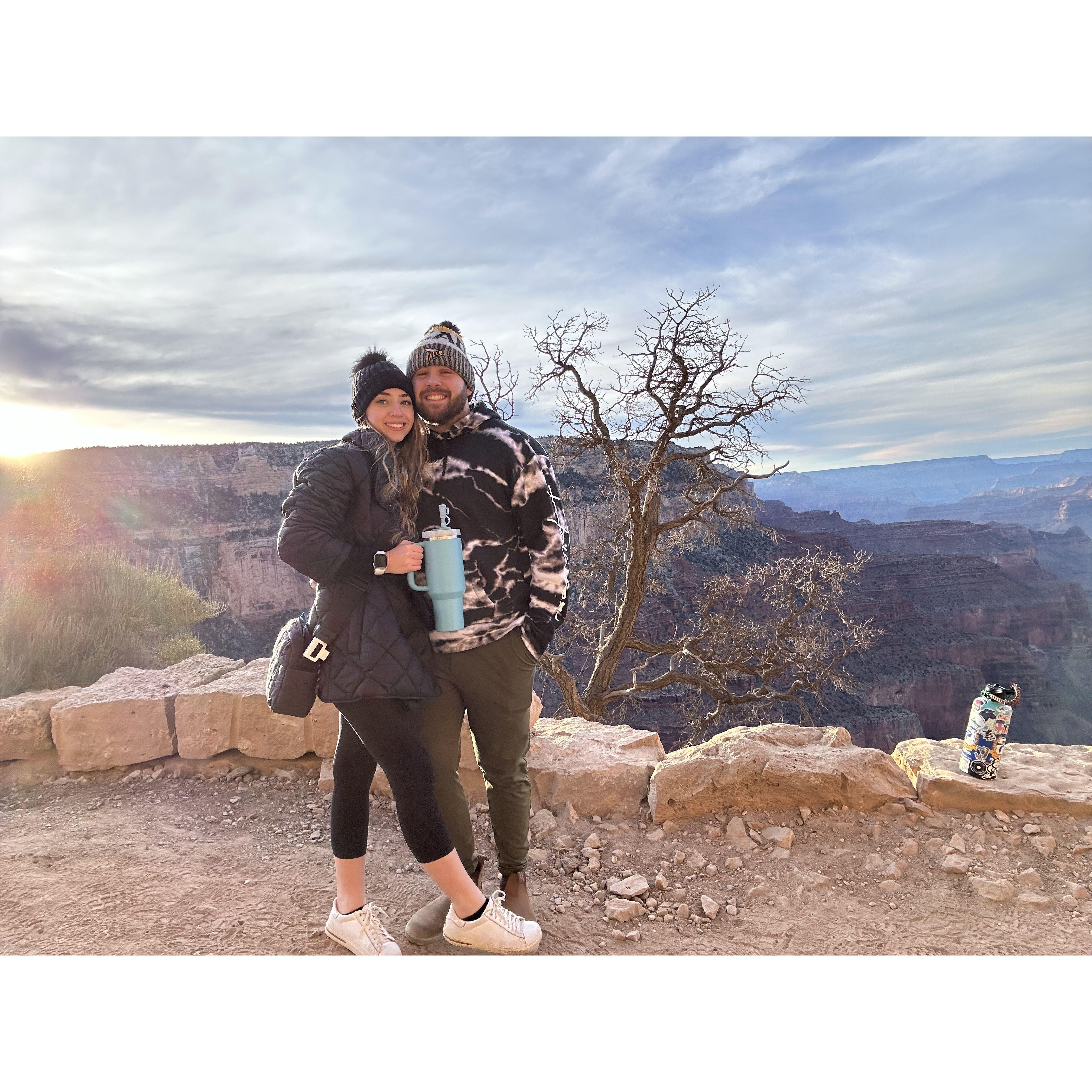 Grand Canyon at sunset, December 2023