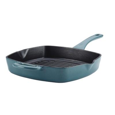 Ayesha Curry™ 10" Cast Iron Square Grill Pan with Pour Spouts Twilight Teal