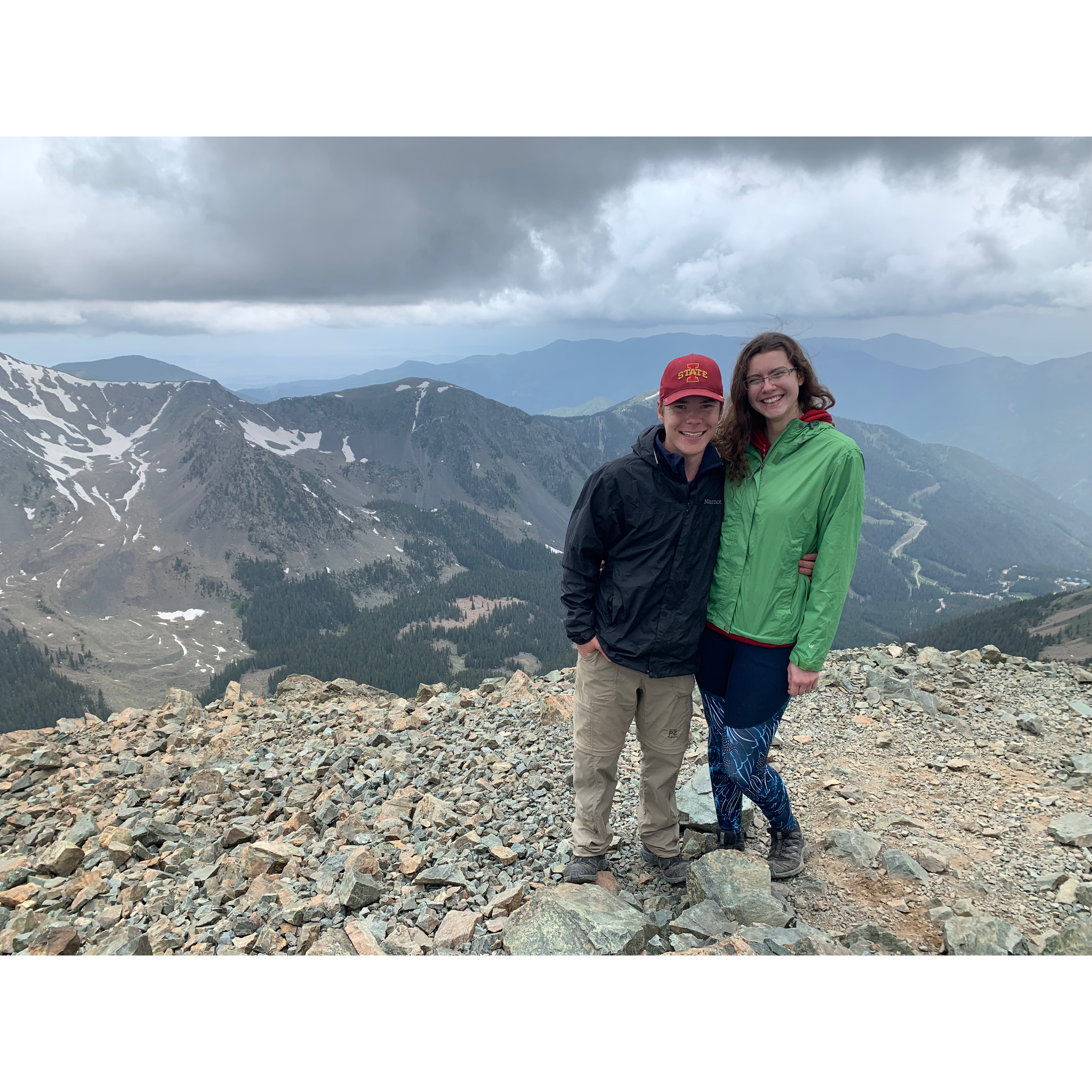 When Leslie visited Andrew in New Mexico, we climbed the tallest mountain in the state in Wheeler Peak at 13,167 ft