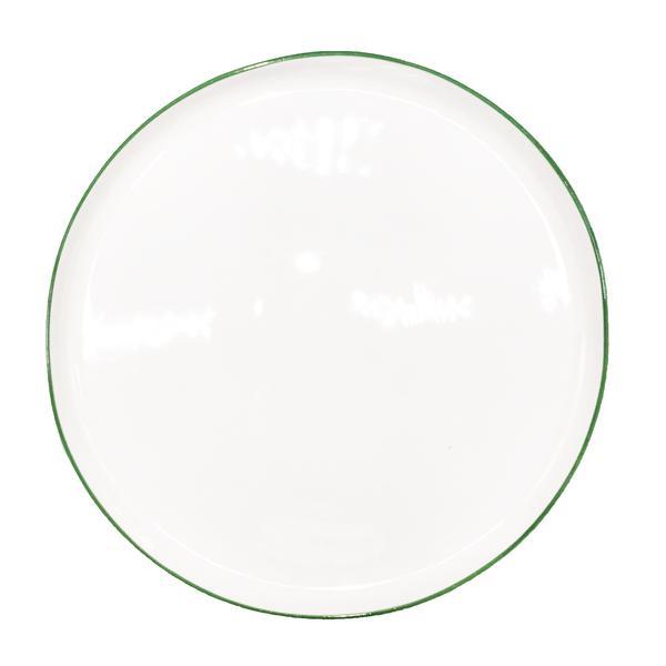 Abbesses Large Plate Green Rim - Set of 4