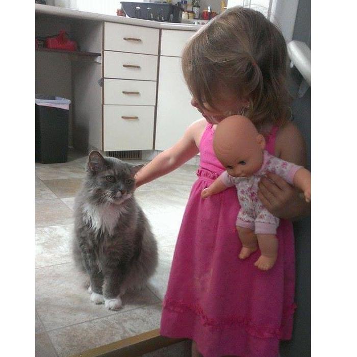 Our niece Anna and our beloved feline Jake