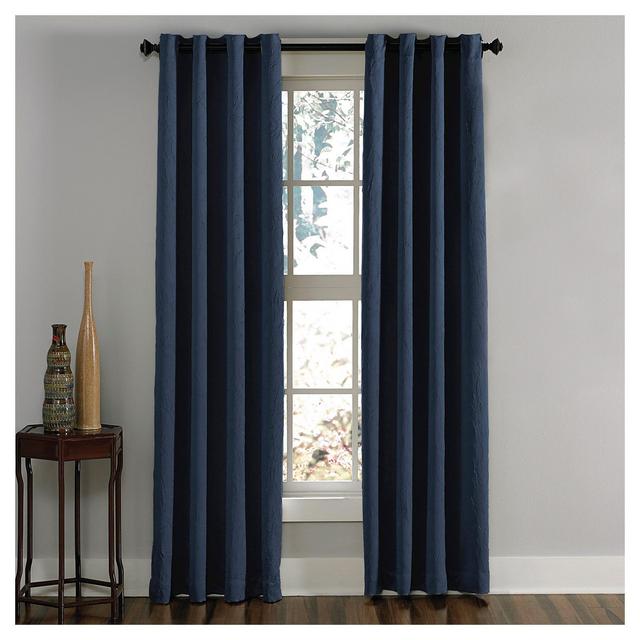 Curtainworks Lenox Room Darkening Curtain Panel - Navy (84")