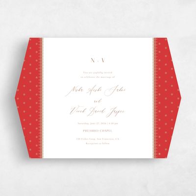 Red Diamond Wedding Invitation - Pyaar Landscape