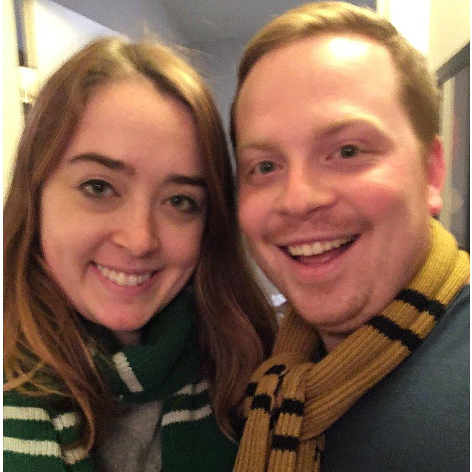 A Slytherin and a Hufflepuff. Together we are Slytherpuff!!!