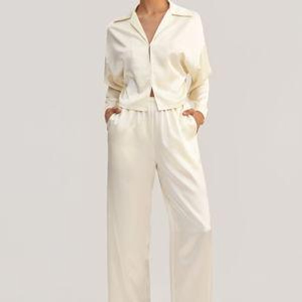 Silk Monogram Pajama Set