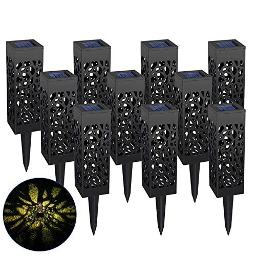 Solar Lights Outdoor 10Pcs Solar Pathway Lights Waterproof LED Garden Lights Outdoor Led for Pathway Walkway Yard Lawn &Patio Decor