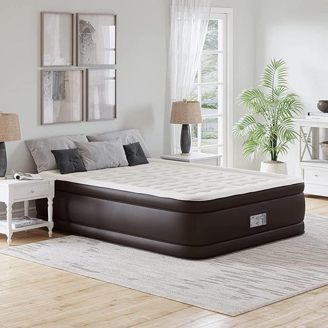 Beautyrest Silver Duet Air Mattress with Dual Adjustable Comfort Control Chambers and Edge Support, Durable Puncture Resistant Vinyl, 18" Queen