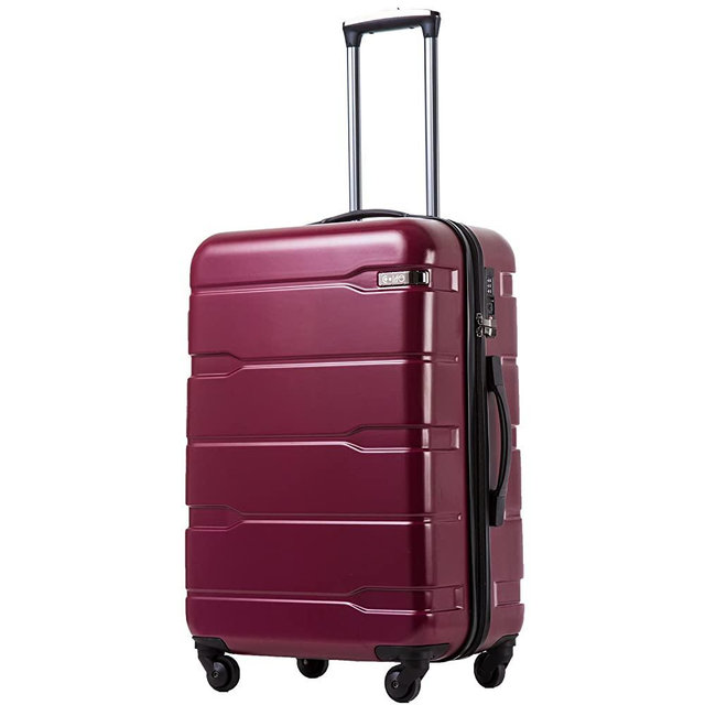 Coolife Luggage Expandable(only 28") Suitcase PC+ABS Spinner Built-In TSA lock 20in 24in 28in Carry on