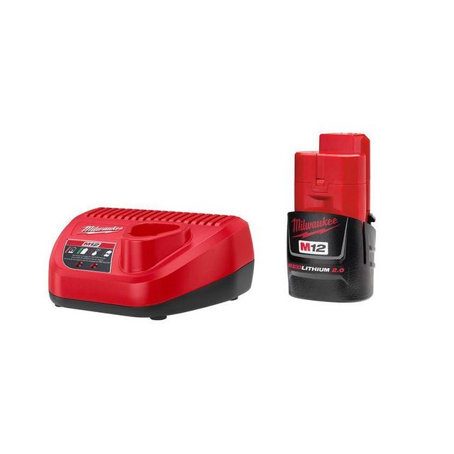 M12 12-Volt Lithium-Ion Compact Battery Pack 2.0Ah and Charger Starter Kit