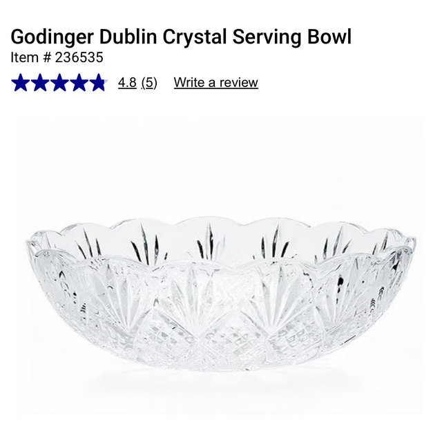 Godinger Dublin Crystal Serving Bowl - Boscov's