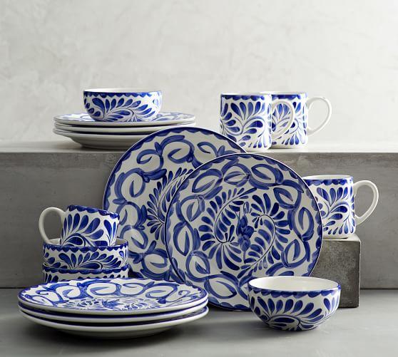 Puebla Porcelain 16-Piece Dinnerware Set