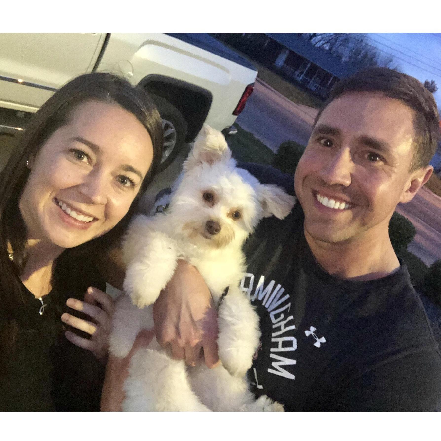 First family photo with our puppy Miss Ginger!