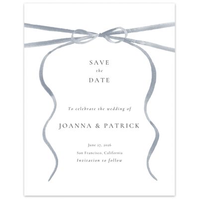 Dusty Blue Wedding Digital Save the Date - Brunate Portrait