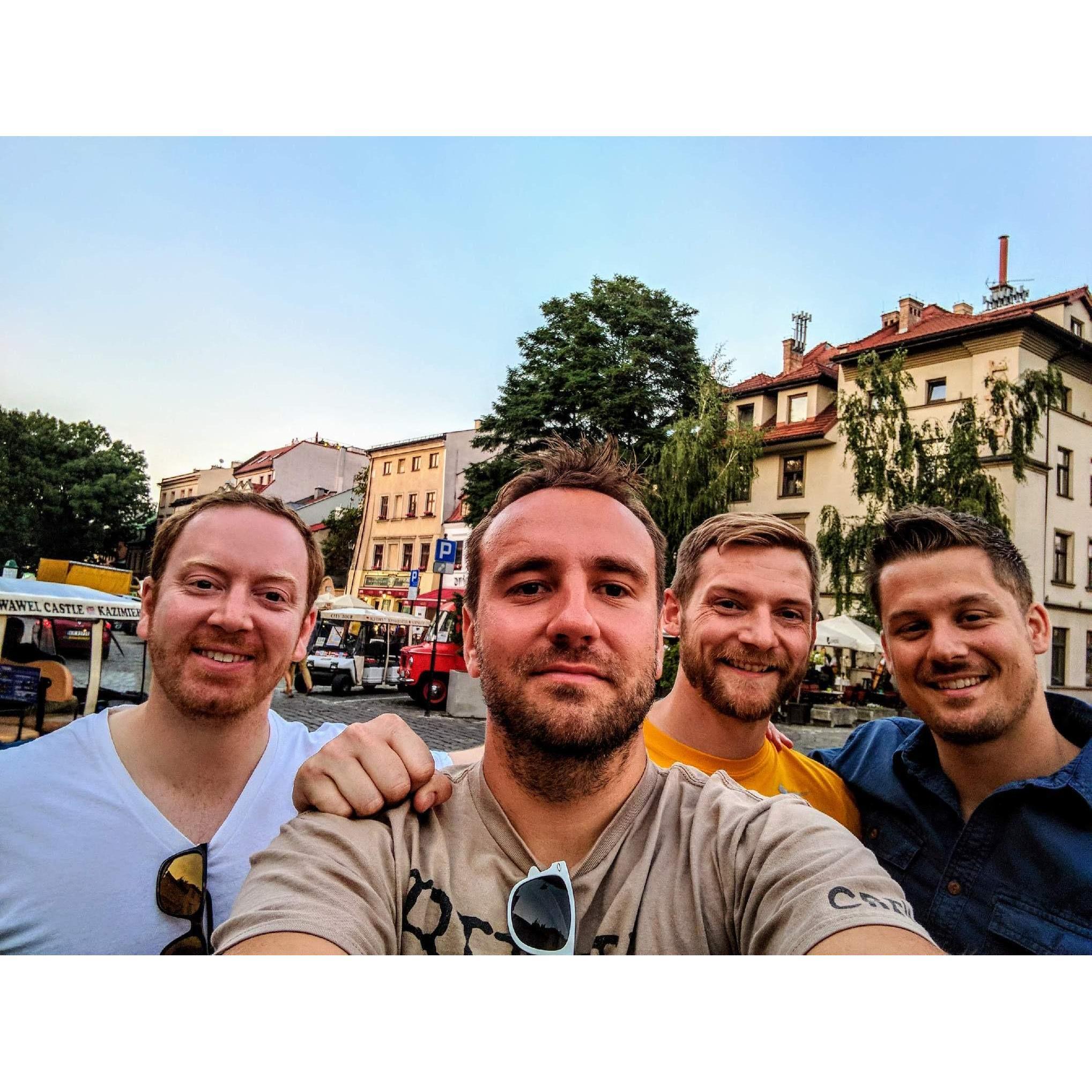 A couple of Groomsmen in Europe.