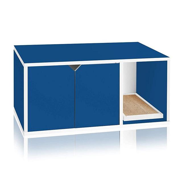 Way Basics Eco Cat Litter Box Enclosure Modern Cat Furniture (Tool-Free Assembly and Uniquely Crafted from Sustainable Non Toxic zBoard Paperboard), Natural