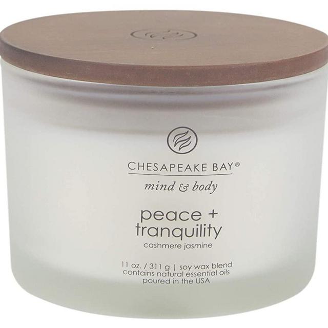 Chesapeake Bay Candle Scented Candle, Peace + Tranquility (Cashmere Jasmine), Coffee Table