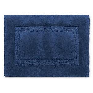 Wamsutta® Luxury 17-Inch x 24-Inch Border Plush MicroCotton Bath Rug in Midnight