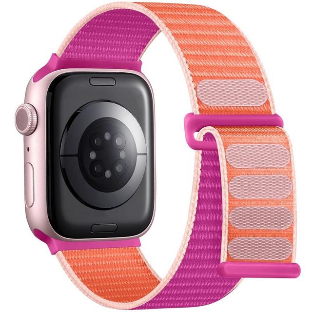 Lenrao Soft And Breathable Sport Nylon Loop Strap Compatible with Apple Watch Bands 38MM 40MM 41MM 42MM 44MM 45MM 49MM, Women Men Adjustable Straps for IWatch Series SE 9/8/7/6/5/4/3/2/1 Ultra