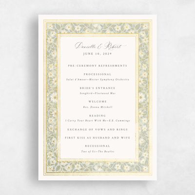 Grassy Sage, Green Wedding Program - Eudora Foil