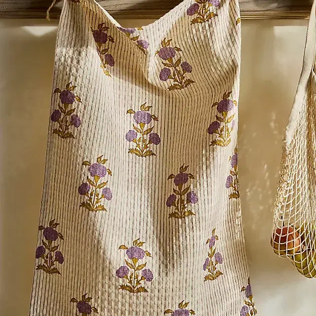 Floral Stripe Cotton Hand Towel
