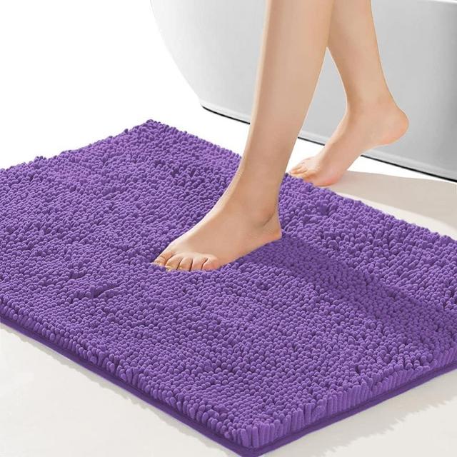 SONORO KATE Bathroom Rug,Non-Slip Bath Mat,Soft Cozy Shaggy Thick Bath Rugs for Bathroom,Easier to Dry, Plush Rugs for Bathtubs,Water Absorbent Rain Showers and Under The Sink (Purple, 32"×20")