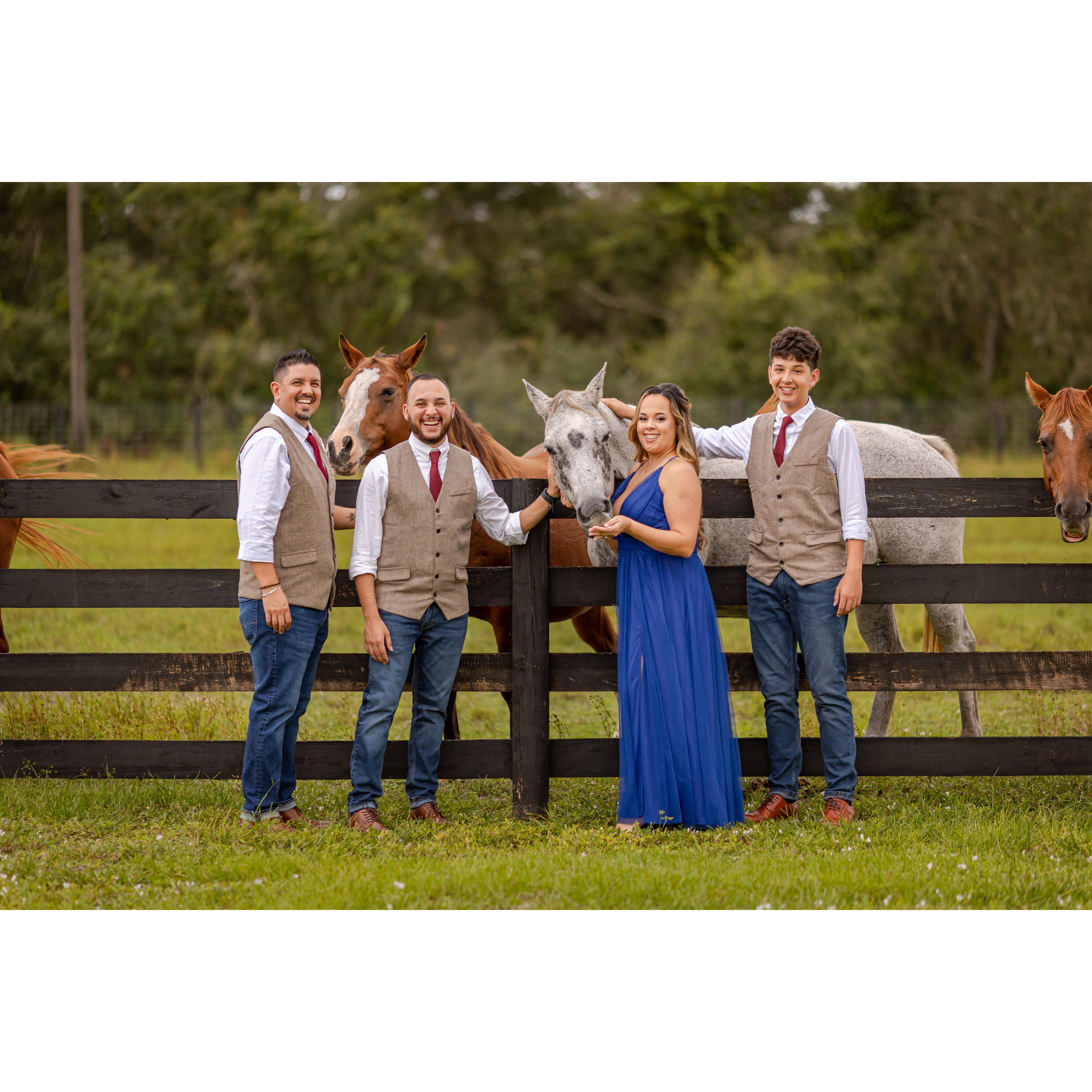 Enjoying our time with the horses