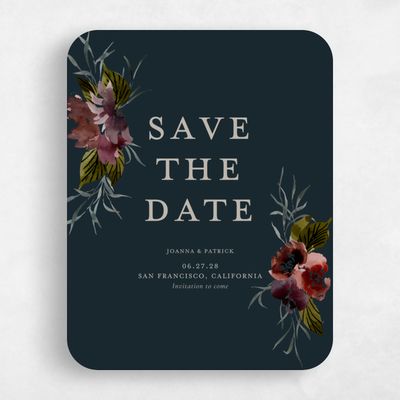 Blue Rounded Wedding Save the Date - Holliston Portrait