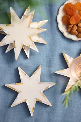 Abalone + Marble Star Coasters, Set of 4