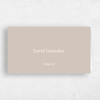 Tan, Brown Wedding Place Card - Stevens