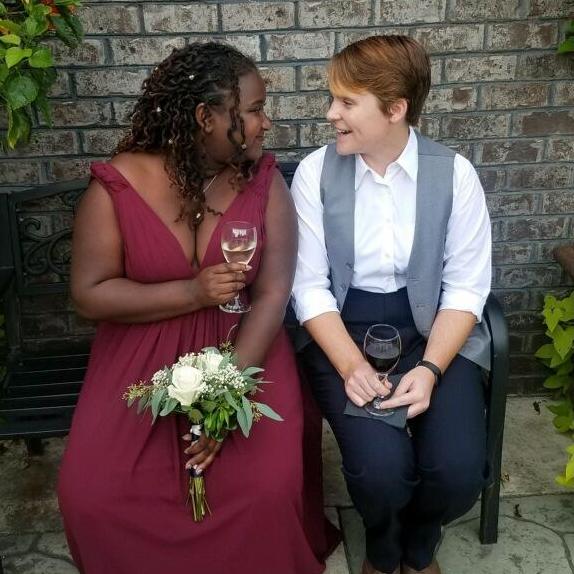 All dressed up for Michael and Lauran's 2018 wedding.