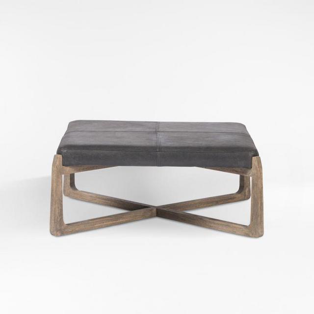 Amna Leather Ottoman