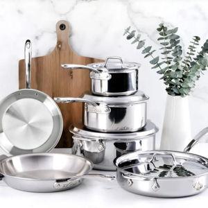 D3 Stainless Everyday, 10 Piece Pots and Pans Cookware Set