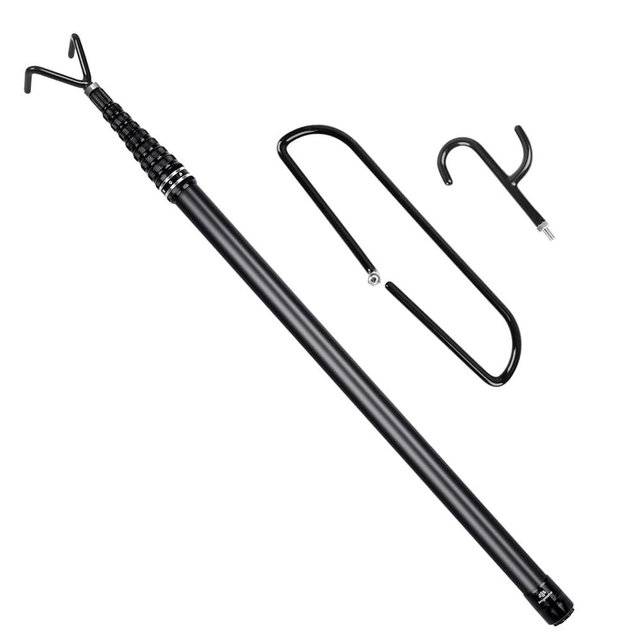 imgokaha Carbon Fiber Disc Retriever Pole - Telescoping Retriever Tool with Hook for Outdoor Sports - 13FT