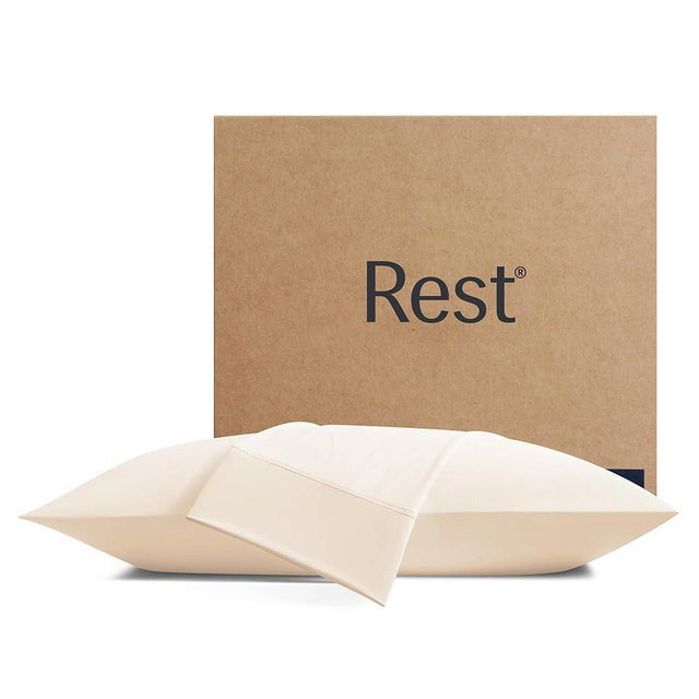 REST® Evercool®+ Cooling Pillow Cases King - 2 Pillowcase for Sensitive Skin, Silver Infused Fabric for Hygienic Sleep, Silky Smooth for Curly Hair, High Elastic for Snug Fit (19x35 inches)