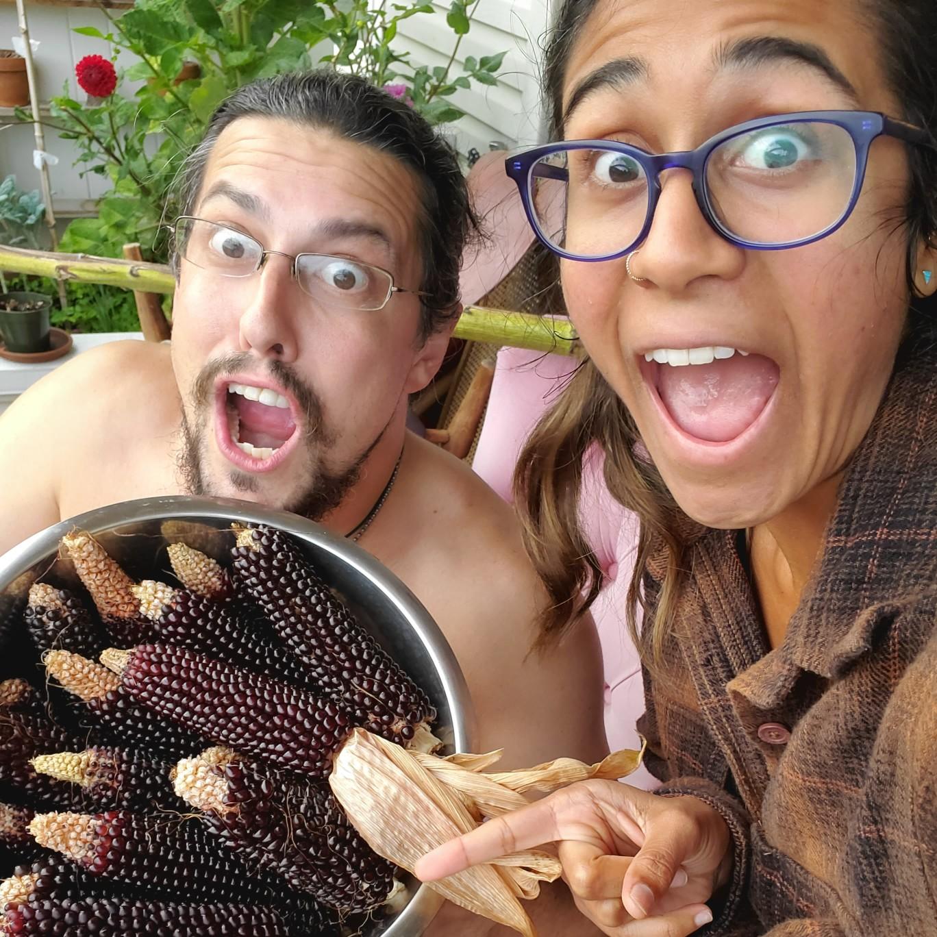 Our first crop of corn together! We rock!