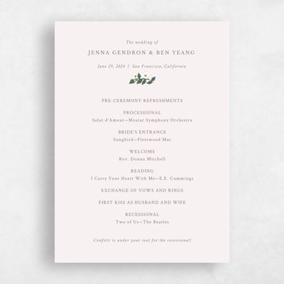 Dusty Purple Wedding Program - Brighton