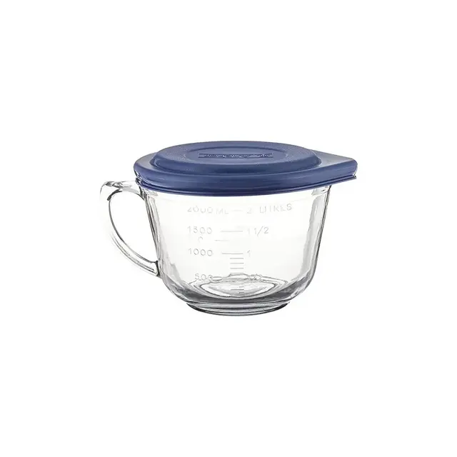Anchor Hocking Glass Mixing Batter Bowl with Lid 2 Quart