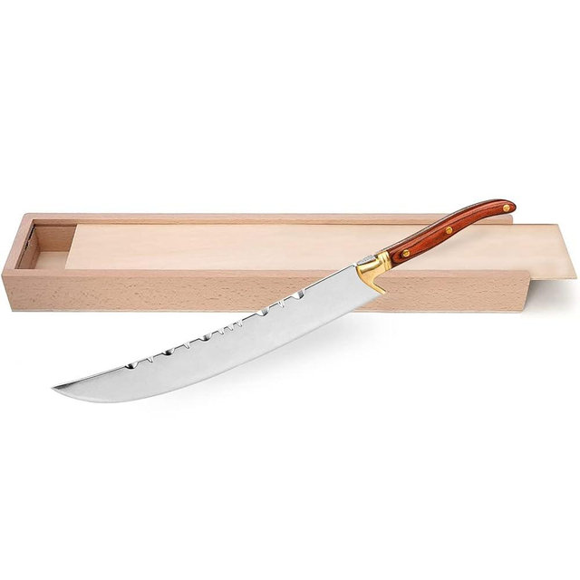 XuSha Champagne Saber Champagne Sword Wine Knife Bottle Opener Red Wood Handle with Wooden Box