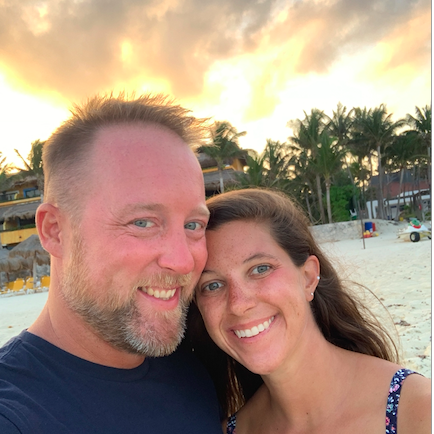 Kendall and Aaron loved going for a sunset beach walk every evening in Playa Del Carmen.