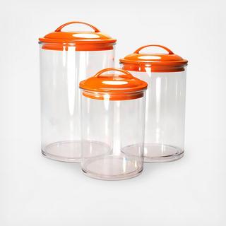 Acrylic Storage Canisters, Set of 3