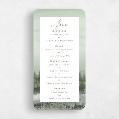 Green Rounded Wedding Menu - Rockford