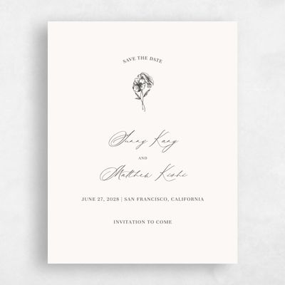 Beige Wedding Save the Date - Lyra Portrait