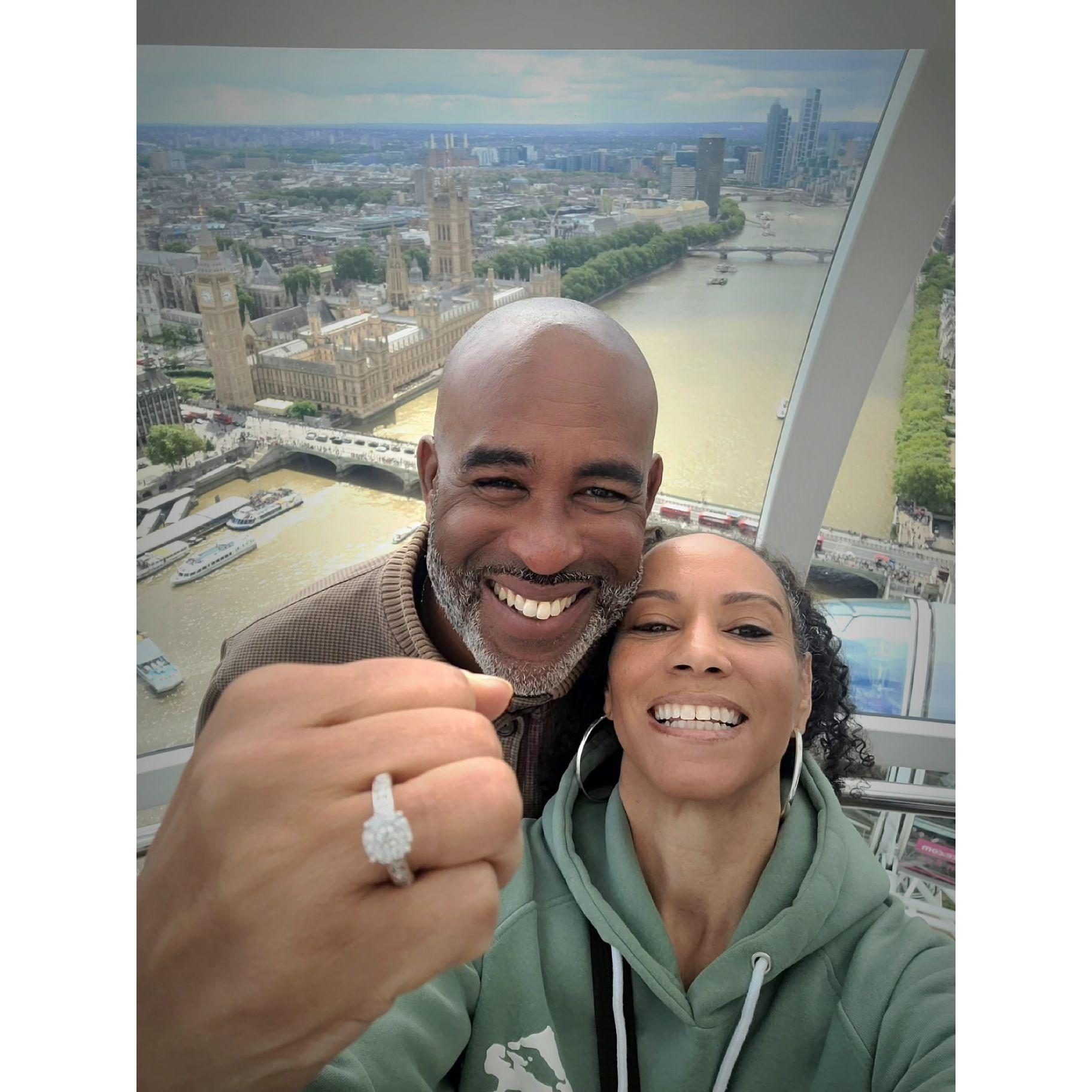 On vacation in England, a few days after our engagement (June 2024)