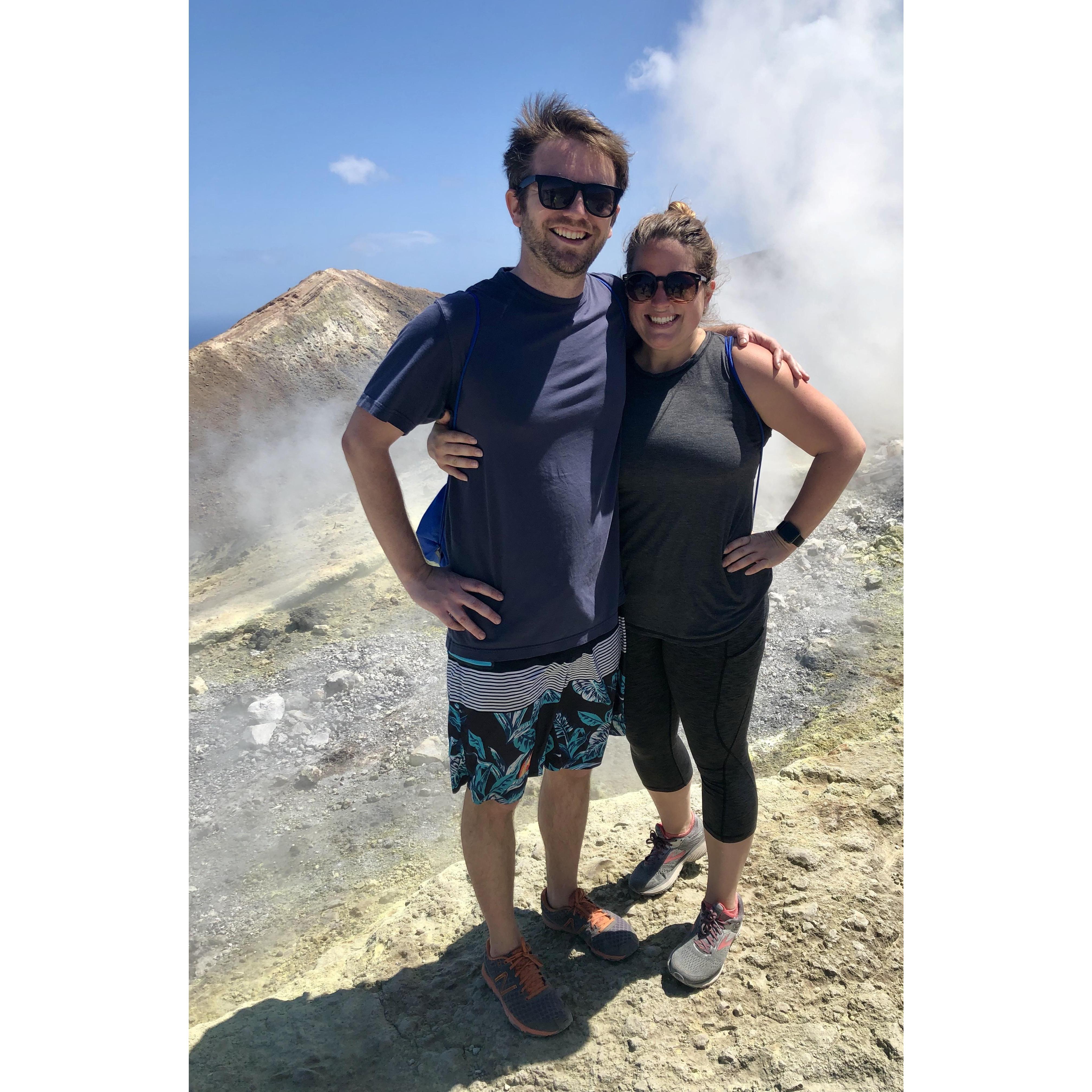Hiking a volcano in Vulcano, Italy, 2019