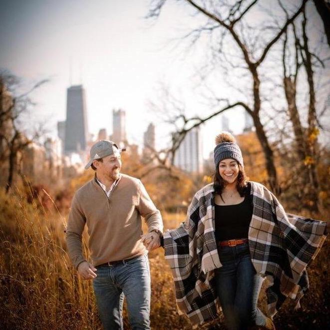 Engagement photo shoot during the Fall of '22