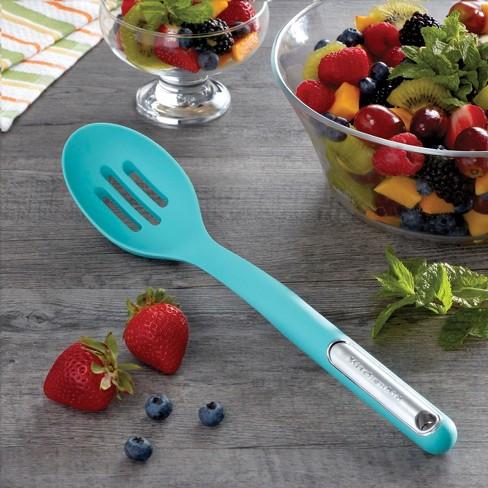 KitchenAid Silicone Slotted Spoon Aqua Sky
