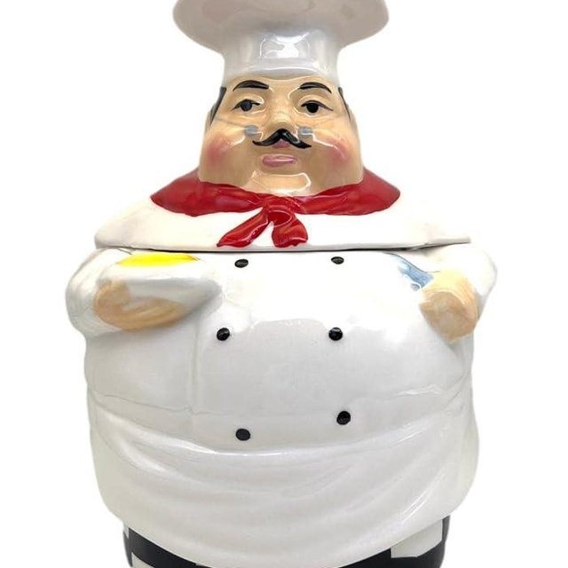 ACK Chef Ceramic Cookie Jar with Lid and Rubber Seal, Food Storage Jar, Kitchen Décor, Snack Storage Container for Cookie, Candy, Snake and More