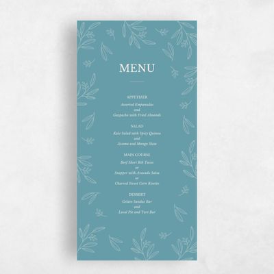 Blue Wedding Menu - Norcross
